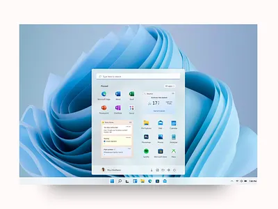 Windows 11 Start Menu Widgets acrylic figma fluent design mica microsoft ui uidesign windows windows 11