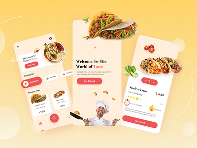 Taco 🌮 App| Food App UI | Foodie app design app ui branding clean ui delivery app delivery service ecommerce design food app ui food delivery app food delivery service foodie minimalist mobile app design mobile app ui restaurant taco app tacos ui uiux user interface