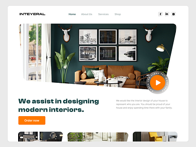 Interior Landing Page Concept branding clean decoration design figma home home decore interiors landing page logo minimalist mobile modern real estate ui uiux user experience user interface ux website
