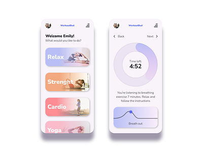 Daily UI 041 - Workout Tracker app dailyui dailyuichallenge design mobile purple ui uxui women workout