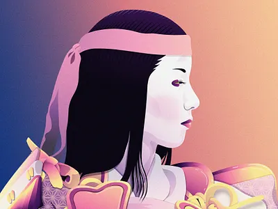 Powerful Women Collectibles - #011 Tomoe Gozen badass collectible contrast daily art flat design illustration japan nft nft art nft artist portrait powerful women samurai tomoe gozen vector vector illustration warrior woman