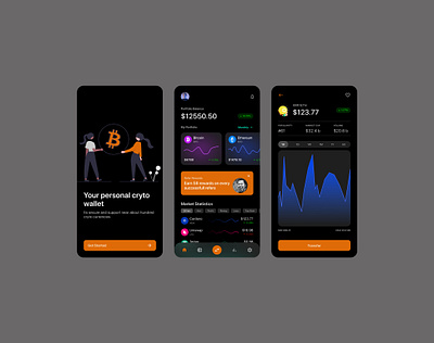 A crypto mobile wallet design.