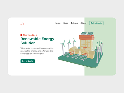 UI Design: Renewable Energy Solution Landing Page energy environment landing page renewable energy solar cell ui ui design uiux user experience user interface ux ux design ux research website