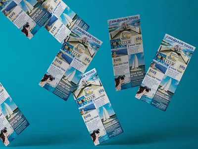 Caribbean tours flyers branding caribbean catamaran design flyer holiday layout logo mockup ocean sea tour