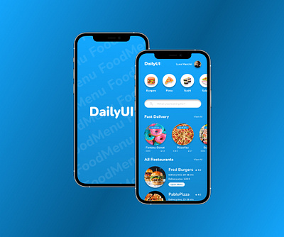 Food Delivery App Design app branding dailyui design graphic design illustration logo ui ux vector