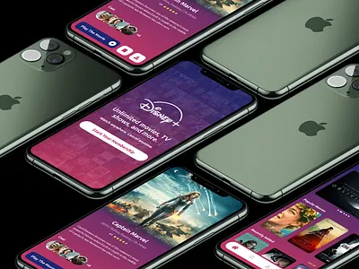 Disney + App des mobile mobile app ui