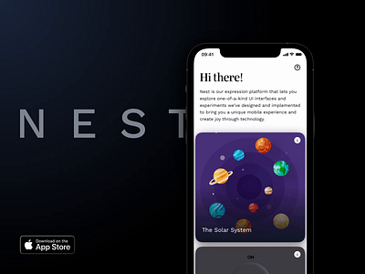 NEST - expression platform by Halcyon Mobile user interface ux