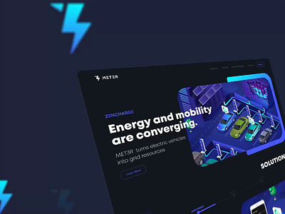 Website Design for MET3R animation app branding dark design graphic design illustration landingage logo mobile modern simple theme ui userexperience userinterface ux vector vehicle website