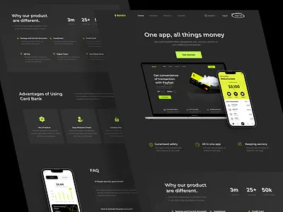 Fintech website : landing page UI bank banking finance finance website fintech fintech website home home page homepage landing landing page landingpage money payment getway product designer ui uiux ux web web page