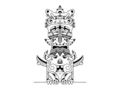 Vectober 14 - Totem design illustration totem vectober vector