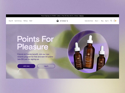 Foria Rewards Program Landing Page branding cbd ecommerce floral graphic design grid icons identity landing page layout rewards site ui ux web website