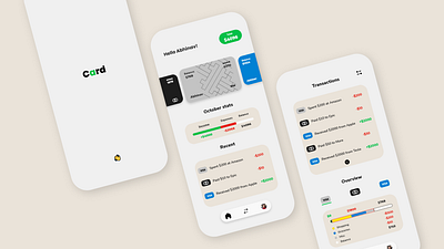 Card management app - Card app app design card card management credit card design light mobile app mockup money money management prototype simple transactions ui white
