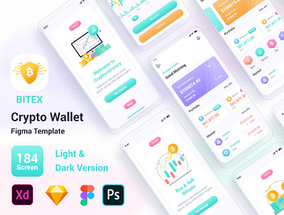 Bitex – Crypto Wallet Mobile App UI Kits app ui design bitcoin blockchain card coin coin currency crypto trading currency convert currency exchange digital currency ethereum finance mobile app ui share market ui design