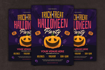 Halloween Party Flyer catalog clean design flyer ghost graphic design halloween halloween flyer halloween poster horror illustration indesign magazine nightmarre poster print printable pumpkin scary template