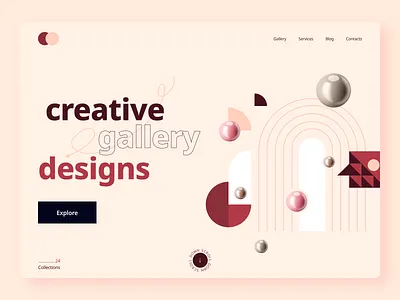 Art gallery landing page design art clean creative design digital gallery hero header illustration interface landing page design minimal product design ui ui deisgn uiux ux ux design web website