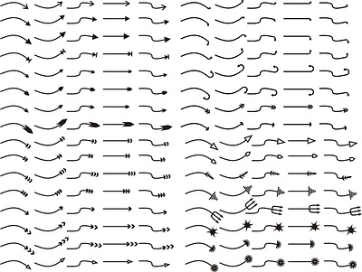 Hand drawn arrow set graphic design