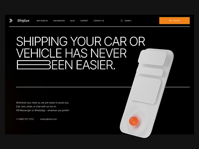 Contact page animation for a shipment company | Lazarev. 3d 3d elements morphing animate animation cars cinema 4d cloner animation contact dynamic page elements luxury morphing motion shipping ui