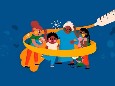 Vaccines Work alvz animation baby character children communities covid design elder illo illustration imune system syringe vaccination vaccines virus