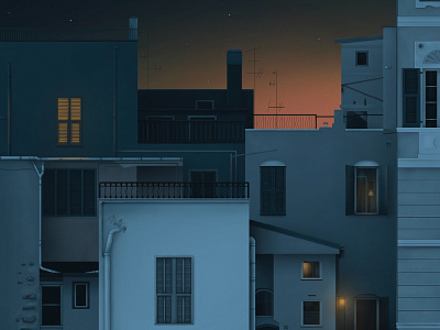 Somewhere in Italy. architecture design drawing illustration italy poster poster art poster design village