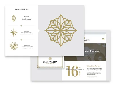 Companion Financial Logo / Branding Pages accounting art deco branding cpa elegant finance financial iconography logo money vintage web design