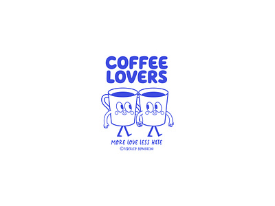 Coffee lovers branding cafe charcterdesign coffee coffeefan coffeelovers design digital art friends graphic desig happy humor icon illustration logo love lovers sanvalentin