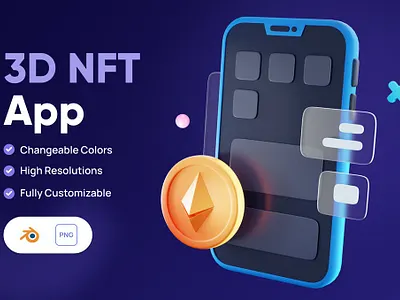 3D NFT App Icon 3d art 3d illustration app art blockchain concept crypto design ethereum icon icon design icons icons design illustration illustrations logo nft nft file page ui