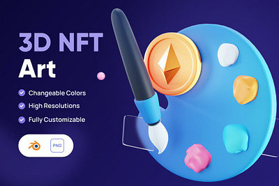 3D NFT Art Icon 3d 3d animation 3d art 3d illustration app art blockchain concept crypto design ethereum icon icon design icons icons design illustration illustrations nft nft file page
