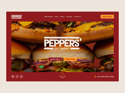 Peppers City Takeout branding creative design interaction design ui ux web web design website