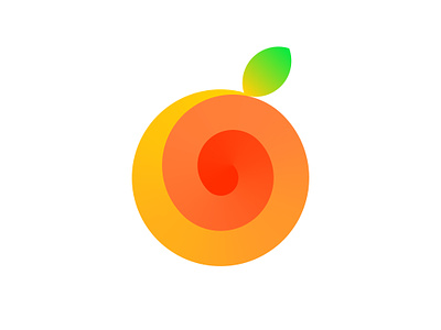Orange logo concept app brand branding digital fruit icon juice leaf logo nature orange portal spiral sweet