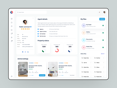 Real Estate Dashboard - Agent Profile page agency agent dashboard clean ui dashboard dashboard design home minimal profile page property management real estate real estate agent realestate user experience