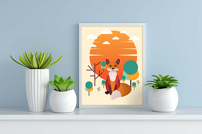 Fox wall art design | illustration apparel designs artist cartoon character art character design creative digital art freelancer graphic design graphic designer illustration illustrator logo merchandise modern photoshop professional unique wall art design wall art painting