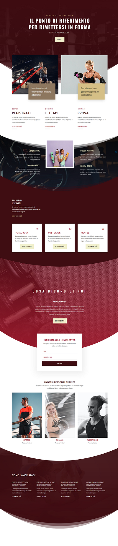 Fitness Center Divi Layout branding design divi illustration logo ui web wordpress wordpress blog wordpress design