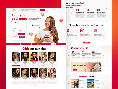 Meeting website - Date.house acquaintance creative digital girl landing page