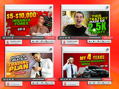 Modern YouTube Thumbnail Design background photo banner ecommerce slider graphic design illustration logo slider thumbnail ui youtube thumbnail