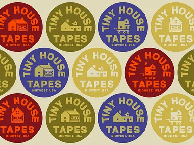 Tiny House Tapes badge brand home house label logo midwest music tapes tiny
