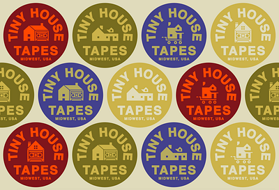 Tiny House Tapes badge brand home house label logo midwest music tapes tiny