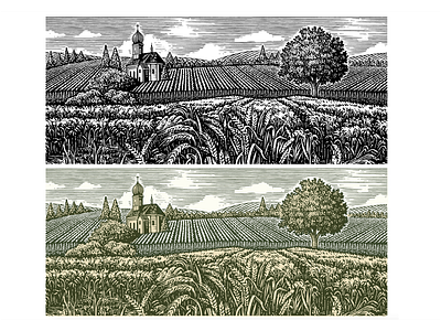 Schneider's Landbier Illustrated Label by Steven Noble artwork design engraving etching illustration line art logo scratchboard steven noble