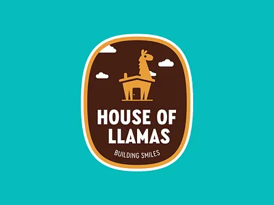 House of Llamas badge branding design house illustration illustrator llama lockup logo type typography vector
