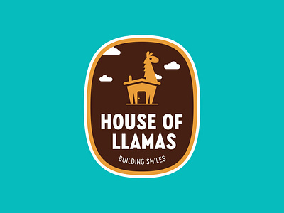 House of Llamas badge branding design house illustration illustrator llama lockup logo type typography vector