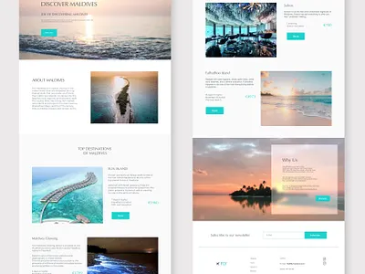 Discover Maldives adobe illustrator adobe photoshop adobe xd figma landing page maldives travel ui web design