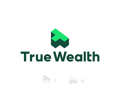 True Wealth, financial advisory logo design, TW monogram advisory banking blocks consulting crypto digital money finance financial fintech firm letter mark monogram logo logo design minimalist modern negative space t true wealth tw w