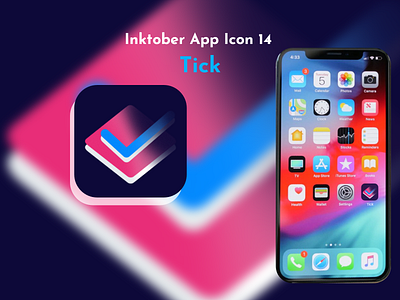 Inktober App Icon 15 - Tick 3d adobe xd app app icon application challenge design draw graphic design icon illustration inktober inktober2021 ipad logo mobile procreate tick ui ux