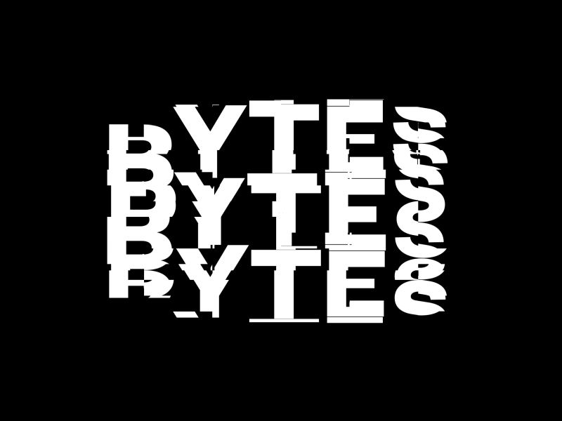 BYTES SuperRare 2d animation animated logo animating animation gif glitch justysmile logo logo intro logo reveal logotype motion nft superrare