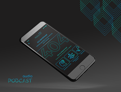 Podcast audio pantalla de error 404 appdesign designinspiration logo ui uiinspiration uiredesign userinterface