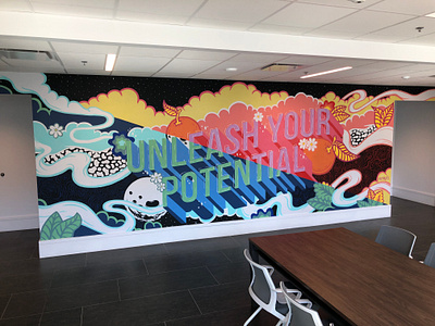 Unleash Your Potential Mural for UCF Downtown 3dtype downtownorlando freelance illustration illustrativetype mural muralist orlando orlando mural painting signpainting type mural typography ucf universityofcentralflorida