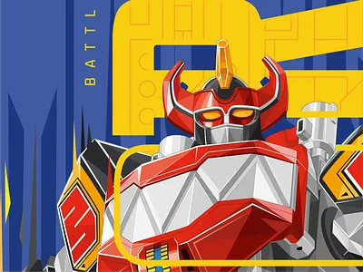 Power Rangers Megazord Licensing Art art clssic design hasbro illustrator licensing megazord power rangers type typography