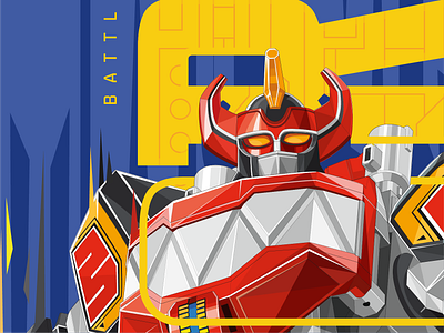 Power Rangers Megazord Licensing Art art clssic design hasbro illustrator licensing megazord power rangers type typography