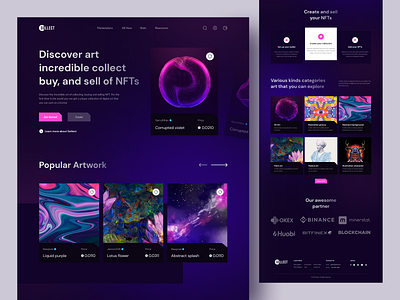 NFT Gollect Art - Landing Page app design landingpage nft nftart nfts ui ui ux uidesign uiux uiweb uix web webdesign