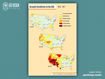 The Great Drought climate change climate crisis design drought illustration illustrator map art map design maps maps of the usa