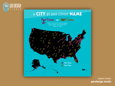 Do you live in a Port Town or a Fort Town? design illustration illustrator map art map design maps maps of the usa